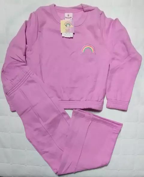 Conjunto Moletom Menina Arco Íris Brandili - Tam.6