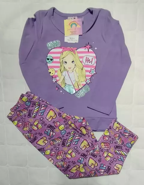 Conjunto Meia Estação Menina Good Vibes Valeen Kids