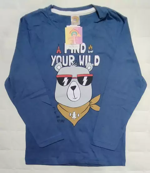 Camiseta Manga Longa Menino Mini Grife