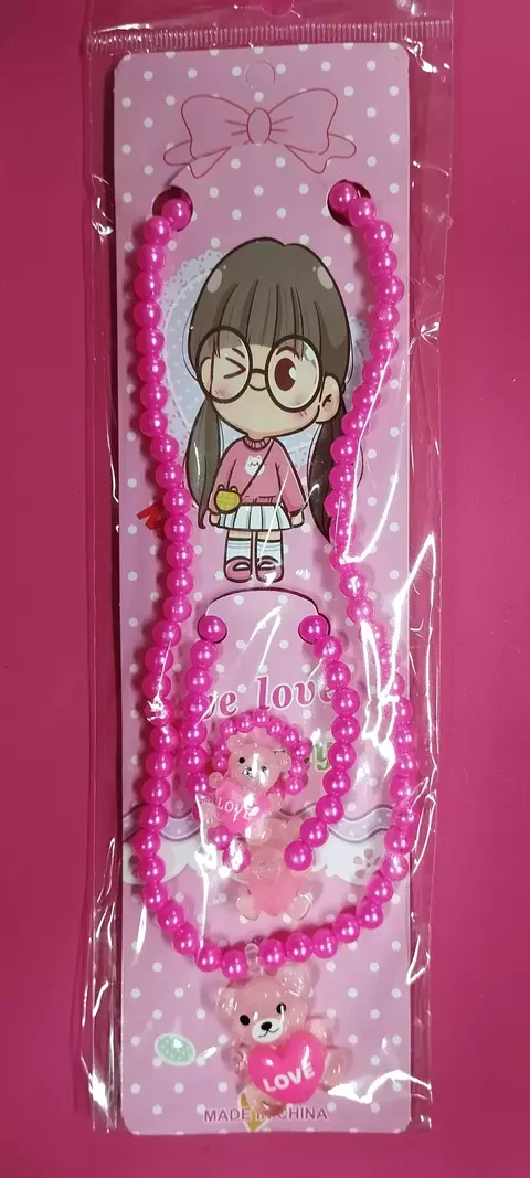 Conjunto Colar, Pulseira e Anel Infantil