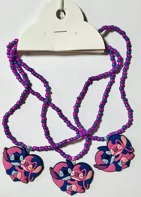 Colar de Miçangas com pingente Stitch e Angel