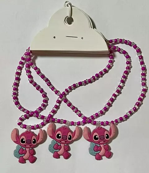 Colar de Miçangas com pingente Stitch e Angel
