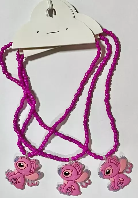 Colar de Miçangas com pingente Stitch e Angel