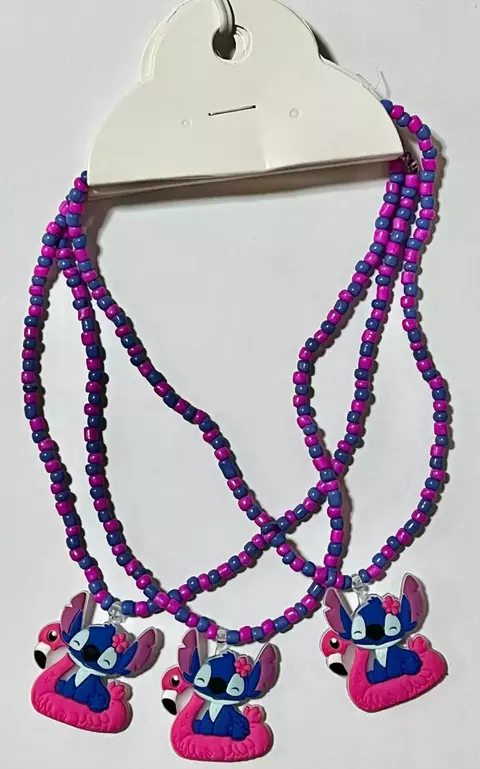 Colar de Miçangas com pingente Stitch e Angel