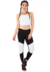 Conjunto Fitness Cropped Branco + Calça Fitness Preto Com Detalhe Branco | REF: LX057