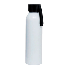 GARRAFA SQUEEZE INOX TÉRMICA BRANCA TAMPA SPORT PRETA