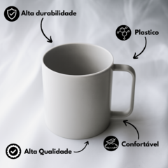 CANECA POLÍMERO BRANCA INTERIOR E ALÇA ROSA BEBE - comprar online