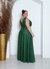 VESTIDO TULE REGATA BUSTO PLISSADO PLUS SIZE