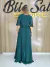 VESTIDO CHIFFON MANGA E SAIA PLISSADO - Bia Salles Store