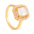 Anel Dourado Solitário com Zircônia - comprar online