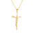 Colar Dourado Religioso de Cruz Jesus - comprar online