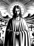 Jesus - Sertão - Preto e Branco - Ímã de Geladeira - comprar online