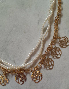 collar combinado de perlas y cadena - comprar online