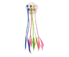mini broche con extensión trenzada de colores