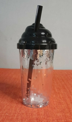 Vaso glitter tapa helado
