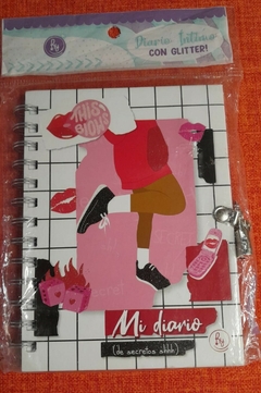 Diario íntimo con Glitter y candado - ByE Tienda De regalos