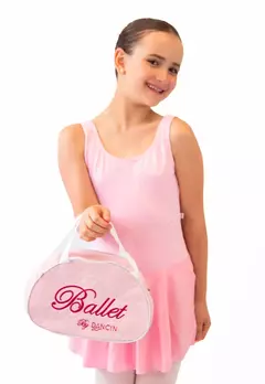 Bolsa Matelassê Estampa Ballet Bordada - Rosa