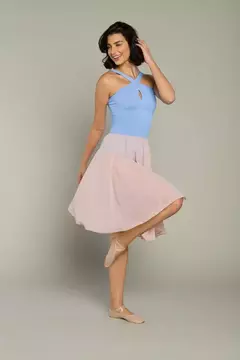 Saia Crepe Midi Godê com elástico interno na cintura-Nude na internet