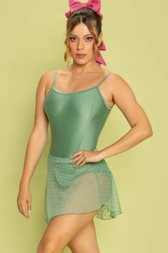 Saia com cós de Tule Poá- Verde Alecrim