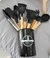 Jogo de utensílios preto em silicone 12 pcs