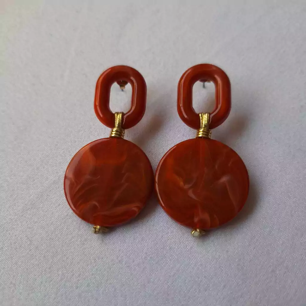 Coleção Ousadas: Brinco Pendurado Terracota