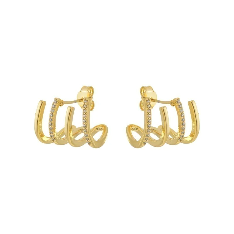 Coleção Sempre Bella - Semijoias - Brinco de Zirconia Dourado