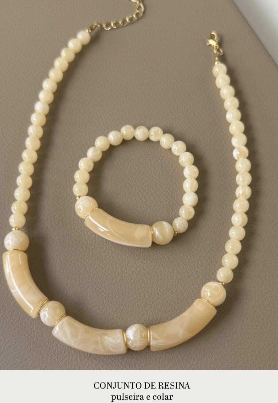 Coleção Ousadas: Colar e Pulseira Marfim