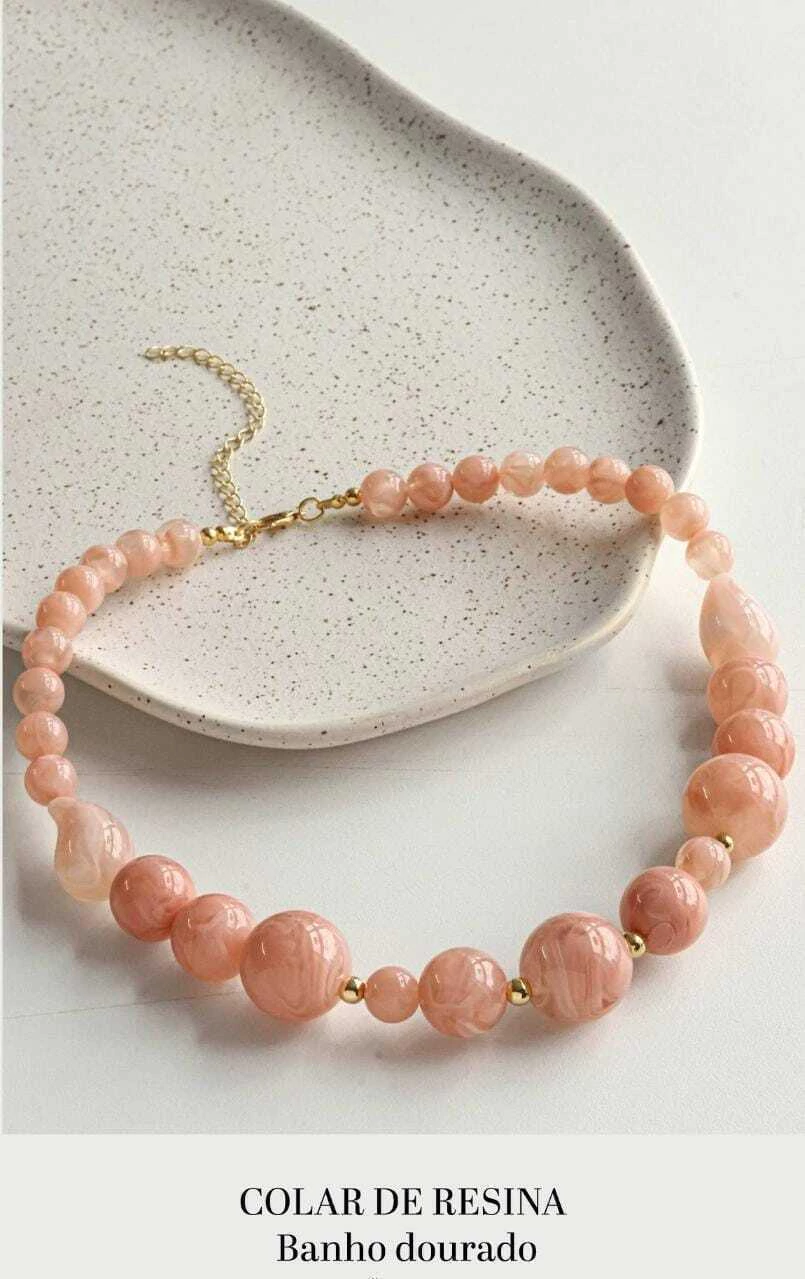 Coleção Ousadas: Colar Esferas Rose