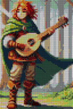 Pixel Art 64x96: O estudante de Magia e seu Alaúde