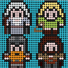 Pixel Art - O Mago, o Elfo, O Anão e o Homem