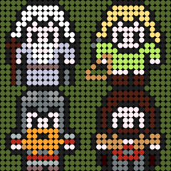 Pixel Art - O Mago, o Elfo, O Anão e o Homem na internet