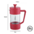 Cafetera Embolo Prensa Francesa De 350 Ml Roja Lexo - comprar online