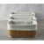 Set x3 Canastos Cestos de Bamboo Y Tela Arpillera Organizador - Cook And Love