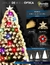 Árbol de navidad de fibra óptica con nochebuena con luz de color