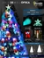 Árbol de navidad de fibra óptica con esferas con moños rojos y velas led