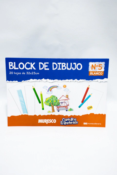 Block de Dibujo N5 Blanco Muresco x 20 Hojas