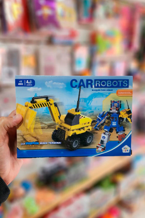 Car Robots Bloques para Armar Excavadora Transformable