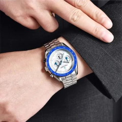Reloj Pagani Design Pd-1701 Cronógrafo, Acero, Azul Y Blanco - tienda online