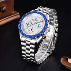 Reloj Pagani Design Pd-1701 Cronógrafo, Acero, Azul Y Blanco - comprar online