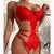 Body feminino sexy de renda, conjunto de pijama babydoll, sutiã aberto em V profundo da liga - HotSexy