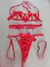 Conjunto de lingerie de liga de renda floral vermelha com gargantilha feminina íntima, sutiã e tangas conjunto de roupa íntima feminina - loja online