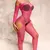 Fato de arrastão sexy rosado feminino, lingerie erótica, trajes fora do ombro, meias de corpo inteiro, malha. - loja online