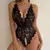 Lingerie branca sexy e crotchless feminina, macacão oco de renda, fantasias eróticas, peluche, vestido babydoll, V profundo, sutiã aberto, roupa íntima pornô - HotSexy
