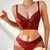 Imagem do Erótico underwire sutiã breve conjunto plissado renda lingerie sexy roupainterior transparente feminino erótico sexy conjuntos de sutiã de renda erótico íntimo.