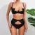Conjunto de lingerie erótica sexy para mulheres, sutiã aberto, calcinha, intimidade sensual, kit de liga, borla. - loja online