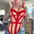 Conjunto bodysuit de bandagem oco para mulheres, lingerie erótica, macacão sex - comprar online