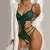 Body feminino sexy de renda, conjunto de pijama babydoll, sutiã aberto em V profundo da liga - loja online