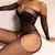 Fato de arrastão sexy rosado feminino, lingerie erótica, trajes fora do ombro, meias de corpo inteiro, malha. - HotSexy