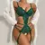 Imagem do Body feminino sexy de renda, conjunto de pijama babydoll, sutiã aberto em V profundo da liga