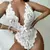 Lingerie branca sexy e crotchless feminina, macacão oco de renda, fantasias eróticas, peluche, vestido babydoll, V profundo, sutiã aberto, roupa íntima pornô - HotSexy